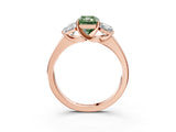 Rose gold Three-Stone Fancy Green Radiant Cut Cut Solitaire Ring with Classic Prong Setting_3