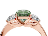 Rose gold Three-Stone Fancy Green Radiant Cut Cut Solitaire Ring with Classic Prong Setting_4