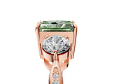 Rose gold Three-Stone Fancy Green Radiant Cut Diamond Channel Set Engagement Ring with Prong Setting_17