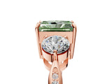 Rose gold Three-Stone Fancy Green Radiant Cut Diamond Channel Set Engagement Ring with Prong Setting_5
