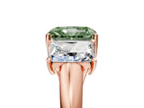 Rose gold Three-Stone Fancy Green Radiant Cut Diamond Engagement Ring with Prong Setting_8