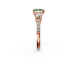 Rose gold Three-Stone Fancy Green Radiant  Cut Diamond Pavé Band with Four-Prong Setting_30
