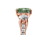 Rose gold Three-Stone Fancy Green Radiant  Cut Diamond Pavé Band with Four-Prong Setting_33