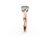Rose gold Three-Stone Fancy Green Radiant  Cut Diamond Ring with Channel-Set Band and Four-Prong Setting_68