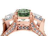 Rose gold Three-Stone Fancy Green Radiant  Cut Diamond Ring with Channel-Set Band and Four-Prong Setting_69