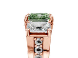 Rose gold Three-Stone Fancy Green Radiant  Cut Diamond Ring with Channel-Set Band and Four-Prong Setting_70