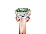 Rose gold Three-Stone Fancy Green Radiant  Cut Diamond Ring with Channel-Set Band and Four-Prong Setting_71