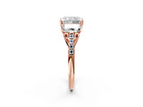 Rose gold Three-Stone Fancy Green Radiant Cut Diamond Ring with Pavé Band and Prong Setting_62
