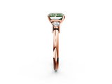Rose gold Three-Stone Fancy Green Radiant  Cut Diamond Solitaire with Prong Setting and Classic Band_30
