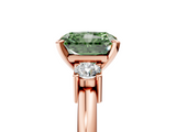 Rose gold Three-Stone Fancy Green Radiant  Cut Diamond Solitaire with Prong Setting and Classic Band_33