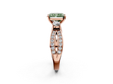 Rose gold Three-Stone Fancy Green Radiant  Cut Diamond Twist Band with Prong Setting_39