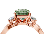 Rose gold Three-Stone Fancy Green Radiant  Cut Diamond Twist Band with Prong Setting_41