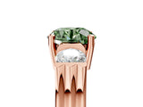 Rose gold Three-Stone Fancy Green Round Cut Cut Classic Band Prong Setting Ring_5