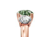 Rose gold Three-Stone Fancy Green Round Cut Cut Diamond Ring with Channel Set Band and Four-Prong Setting_5