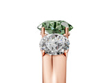 Rose gold Three-Stone Fancy Green Round Cut Cut Diamond Ring with Prong Setting and Classic Band_5