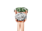 Rose gold Three-Stone Fancy Green Round Cut Cut Solitaire Ring with Classic Prong Setting_5