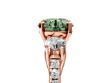 Rose gold Three-Stone Fancy Green Round  Cut Diamond Pavé Band with Four-Prong Setting_33
