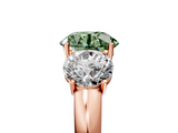 Rose gold Three-Stone Fancy Green Round  Cut Diamond Ring with Channel-Set Band and Four-Prong Setting_117