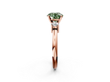 Rose gold Three-Stone Fancy Green Round  Cut Diamond Solitaire with Prong Setting and Classic Band_30