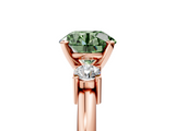 Rose gold Three-Stone Fancy Green Round  Cut Diamond Solitaire with Prong Setting and Classic Band_33