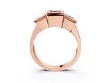 Rose gold Three Stone Fancy Pink Asscher Cut Cut Channel Set Diamond Ring_3
