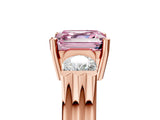 Rose gold Three-Stone Fancy Pink Asscher Cut Cut Classic Band Prong Setting Ring_5