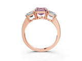 Rose gold Three-Stone Fancy Pink Asscher Cut Cut Diamond Engagement Ring with Flat Band and Four-Prong Setting_15