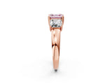 Rose gold Three-Stone Fancy Pink Asscher Cut Cut Diamond Ring with Channel Set Band and Four-Prong Setting_14