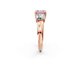 Rose gold Three-Stone Fancy Pink Asscher Cut Cut Diamond Ring with Channel Set Band and Four-Prong Setting_26