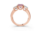 Rose gold Three-Stone Fancy Pink Asscher Cut Cut Diamond Ring with Channel Set Band and Four-Prong Setting_27
