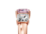 Rose gold Three-Stone Fancy Pink Asscher Cut Cut Diamond Ring with Channel Set Band and Four-Prong Setting_29