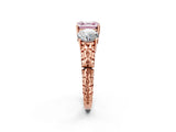 Rose gold Three-Stone Fancy Pink Asscher Cut Cut Diamond Ring with Channel-Set Band and Prong Setting_14