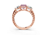 Rose gold Three-Stone Fancy Pink Asscher Cut Cut Diamond Ring with Channel-Set Band and Prong Setting_15