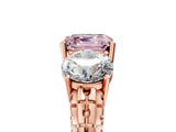 Rose gold Three-Stone Fancy Pink Asscher Cut Cut Diamond Ring with Channel-Set Band and Prong Setting_5