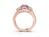 Rose gold Three-Stone Fancy Pink Asscher Cut Cut Diamond Ring with Prong Setting and Classic Band_3