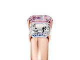 Rose gold Three-Stone Fancy Pink Asscher Cut Cut Diamond Ring with Prong Setting and Classic Band_5