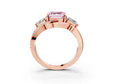 Rose gold Three-Stone Fancy Pink Asscher Cut Cut Diamond Split Shank Prong Set Ring_15