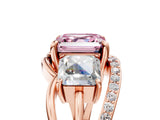 Rose gold Three-Stone Fancy Pink Asscher Cut Cut Diamond Split Shank Prong Set Ring_17