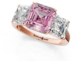 Rose gold Three-Stone Fancy Pink Asscher Cut Cut Solitaire Ring with Classic Prong Setting_1