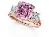 Rose gold Three-Stone Fancy Pink Asscher Cut Diamond Braided Band Ring with Four-Prong Setting_50