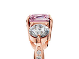 Rose gold Three-Stone Fancy Pink Asscher Cut Diamond Channel Set Engagement Ring with Prong Setting_17