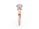 Rose gold Three-Stone Fancy Pink Asscher  Cut Diamond Ring with Channel-Set Band and Four-Prong Setting_19