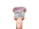 Rose gold Three-Stone Fancy Pink Asscher  Cut Diamond Ring with Channel-Set Band and Four-Prong Setting_22