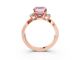 Rose gold Three-Stone Fancy Pink Asscher  Cut Diamond Twist Band with Prong Setting_21