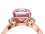 Rose gold Three-Stone Fancy Pink Asscher  Cut Diamond Twist Band with Prong Setting_22