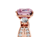 Rose gold Three-Stone Fancy Pink Asscher  Cut Diamond Twist Band with Prong Setting_23
