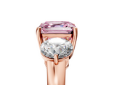 Rose gold Three-Stone Fancy Pink Asscher  Cut Solitaire Ring with Prong Setting on a Classic Band_41