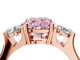 Rose gold Three-Stone Fancy Pink Cushion Cut Cut Classic Band Prong Setting Ring_4