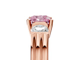 Rose gold Three-Stone Fancy Pink Cushion Cut Cut Classic Band Prong Setting Ring_5