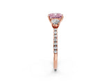 Rose gold Three-Stone Fancy Pink Cushion Cut Cut Diamond Pavé Band with Prong Setting_17